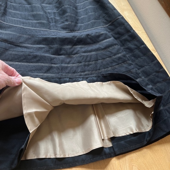 PER SE SKIRT NWT 14 PER CHARM LINE SILK SIDE ZIP RIBBON DETAIL ELEGANT STRIPES - Picture 7 of 11